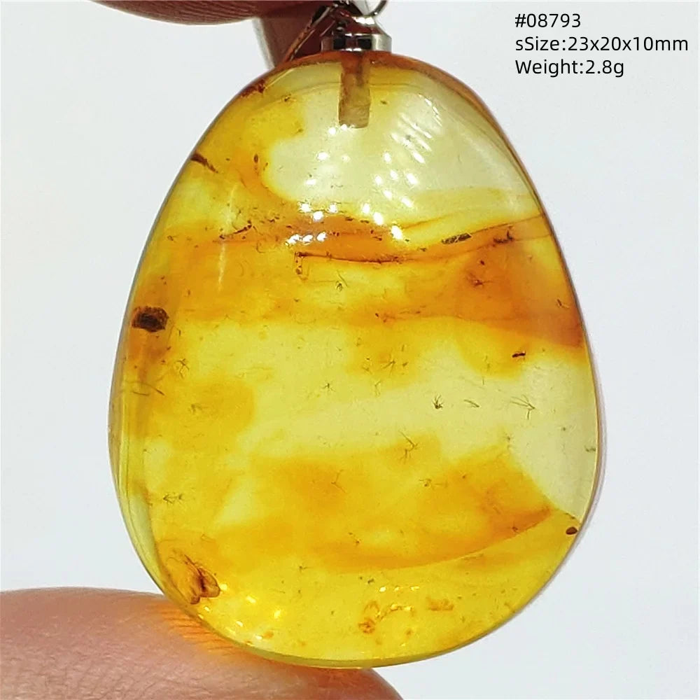 Natural Amber Pendant From Baltic Flower Yellow Amber Water Drop Women Men Jewelry Reiki Stone Women Men AAAAAAA