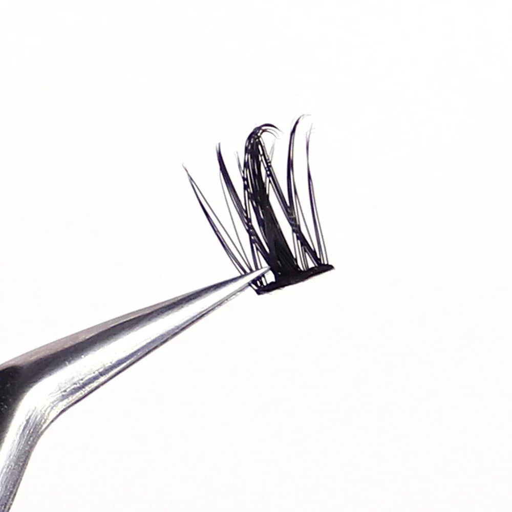 160 Pcs Wheat-Ear Shape Fake Eyelashes Fine Stem, DIY Eyelash Extension, Thick Segmented Clusters, Comic Eyelashes