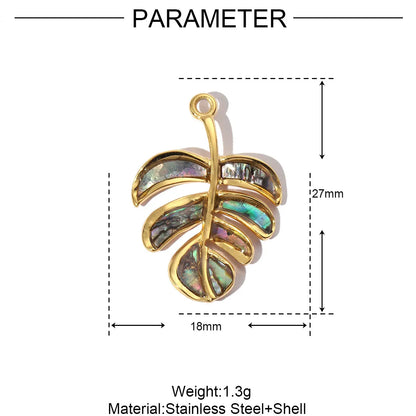 3pcs/Lot Stainless Steel Enamel Plam Flip Flop Shell Diy Charm Women Watermelon Strawberry Necklace Pendant Summer Ocean Jewelry
