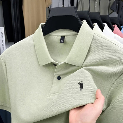 100% Pure Cotton High-End Brand Men's Short Sleeve Polo Shirt Summer