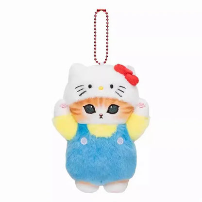 Kawaii Frog & Kitty Plush Keychain