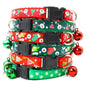 Pet Collar with Bell - Dog Chain Cat Necklace, Christmas Tree Print Pet Jewelry for Small Dogs & Cats