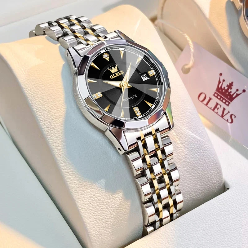 Women's Faceted Dial Quartz Bracelet Watch