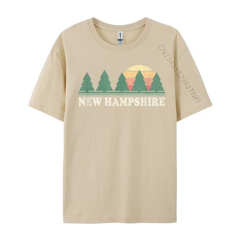 New Hampshire NH Vintage Retro 70s Cosie Men's Fashionable Custom Tees O Neck Pure Cotton Top T-Shirts Casual T-Shirts