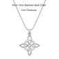 Witch Knot Pendant Necklace Stainless Steel Chain CZ Celtic 4 Elements Protection Amulet Retro Wiccan Gothic Women Men Jewelry