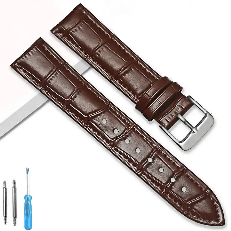 TicWatch Pro 5, Pro 3 & E3 Crocodile-Embossed Leather Buckle Band