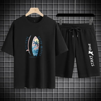 Men's Waffle Summer Casual Tracksuit Set