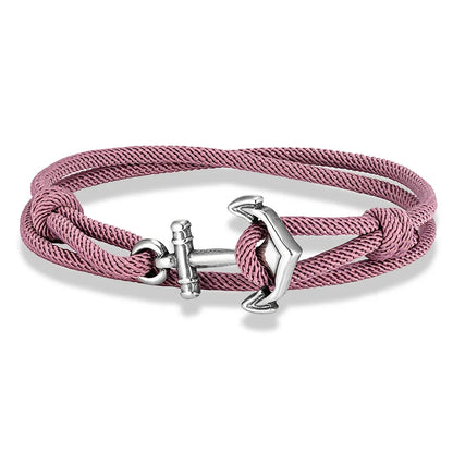 MKENDN Nautical Style Men Anchor Bracelet Handmade Adjustable Surfering Rope Braslet Unfading 3mm Thin String Braclet Homme