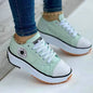 Women Shoes Classic White Canvas Sneakers Fashion Platform Women Casual shoes High Quality Lace-Up Feamle Tennis Shoes 35-43