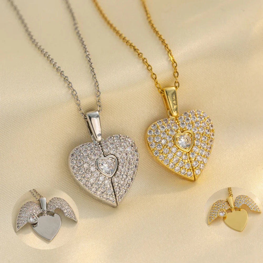 Stylish and Personalized Heart-shaped Necklace for Women High-end and eExquisite Pendant Stainless Steel Clavicle Chain Jewelry