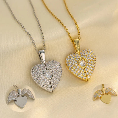 Stylish and Personalized Heart-shaped Necklace for Women High-end and eExquisite Pendant Stainless Steel Clavicle Chain Jewelry