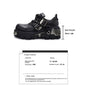 Platform Metal Punk Flats Cross Tied Buckle Single Shoes Zip Round Toe Gothic Runway Casual Women Shoes Goth Black Chunky