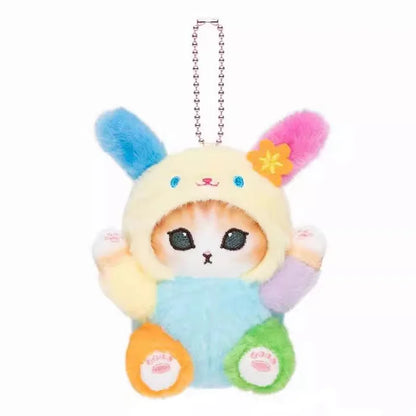 Kawaii Frog & Kitty Plush Keychain