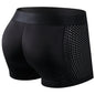 Mesh Breathable Men's Underwear, Comfy Stretchy Butt Shaping Boxer Briefs Shorts, Gym Athletic Hip Lifting Trunks
