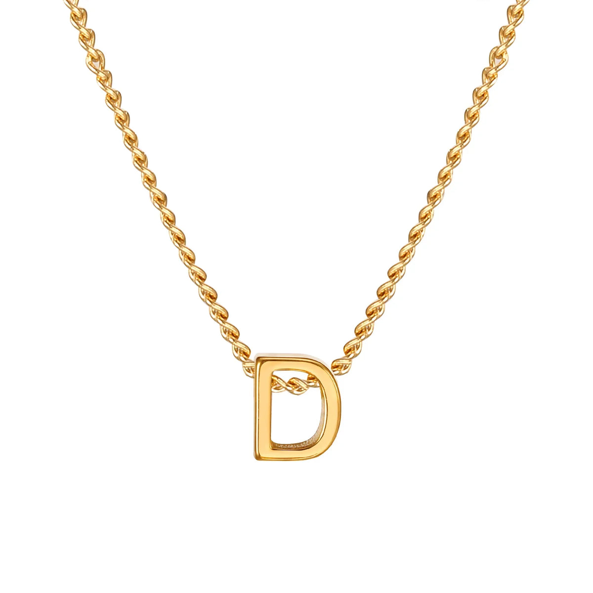 Vnox Chic Tiny A-Z Letters Necklaces for Women Girls, Gold Color Stainless Steel Initial Chokers,Small Pendent Necklaces Jewelry