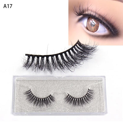 LEHUAMAO 5D Mink Hair False Eyelashes Wispy Cross Natural Mink Lashes Fluffy Eyelash Extension Tools Makeup Handmade Eye lashes