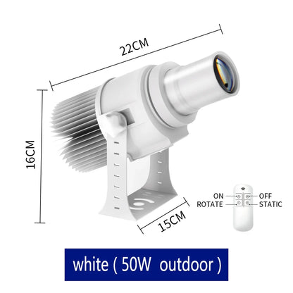 Custom Led HD Gobo Logo Projector Indoor Outdoor Ip67 Waterproof Rotating Advertising Image Projection Light For Floor Wedding