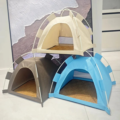 Pet Teepee Durable Floor Mat Dog & Cat House for Indoor/Outdoor Camping  Comfortable for Pets Foldable Cat Bed and Dog Bed cage