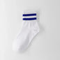 Vintage Two Stripes Sports Cotton Men Ankle Socks Streetwear Hiphop Skate Hiphop Athletic White Black Shcool Designer Punk Boy