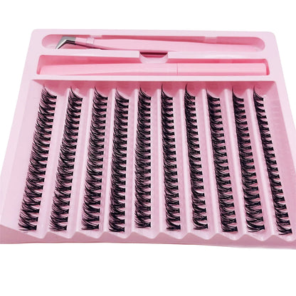 Cluster Lashes D Curling False Eyelash Clusters 200pcs DIY Lash Extension Kit With Bond And Tweezers