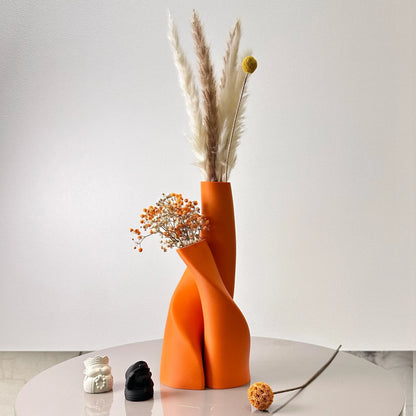 2 Piece Set of Special-Shaped Double Vase, Creative Dried Flower Vase