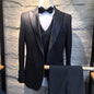 Turkish Luxury Wedding Suits for Groom 3 Pieces Man Suits Slim Fit High Quality Shining Flash Diamond Tuxedo Dinner Suit