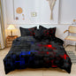 3pcs Luxurious Geometric Grid Plaid Print Soft Comfortable Duvet Cover