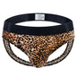 Sexy Leopard Hollow Men's Briefs  Men Underwear Low Waist Gay Jockstrap Panties Bikini Sissy Underpants Male Thong Breathable