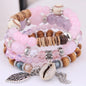 DIEZI Korean Trendy Multicolor Green Crystal Beads Rope Bracelets Women Girls Elastic Tassel Wrap Bracelet Pulseira Feminina
