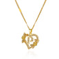 Heart Initial Letter Necklaces For Women Gold Color Stainless Steel Chain A-Z Alphabet Pendant Necklace Birthday Jewelry Gift