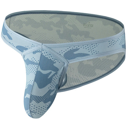 Hot Men Sexy Big Large Pouches Camouflage Panties G-string Convex Pouch Gay Fetish Bikini Briefs Mesh Solid Penis Pouch Lingerie