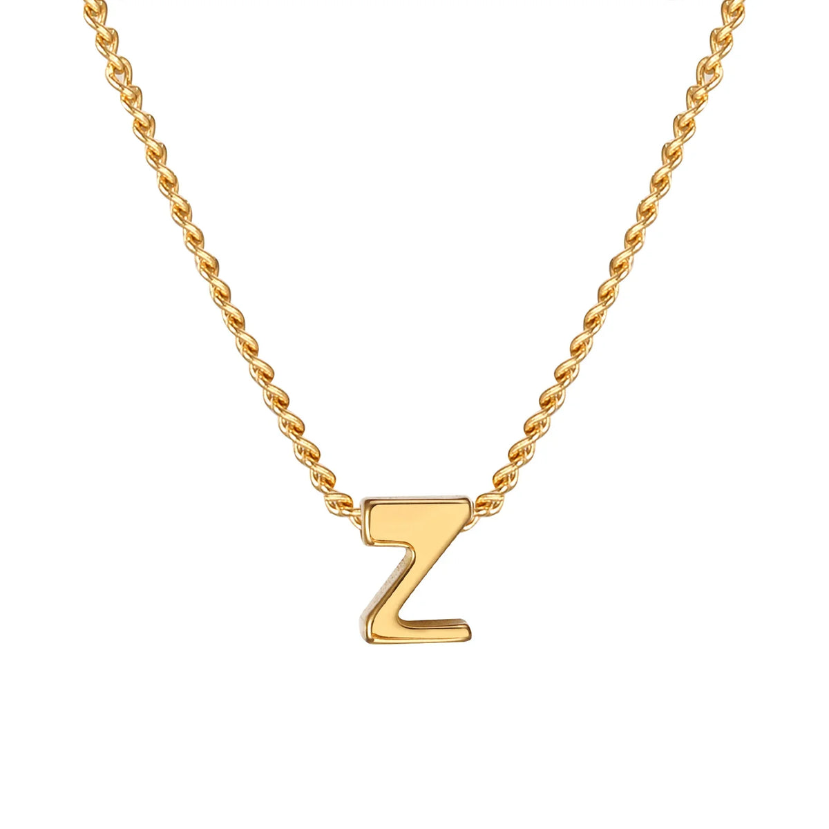 Vnox Chic Tiny A-Z Letters Necklaces for Women Girls, Gold Color Stainless Steel Initial Chokers,Small Pendent Necklaces Jewelry