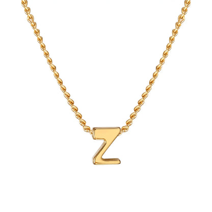 Vnox Chic Tiny A-Z Letters Necklaces for Women Girls, Gold Color Stainless Steel Initial Chokers,Small Pendent Necklaces Jewelry