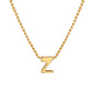 Vnox Chic Tiny A-Z Letters Necklaces for Women Girls, Gold Color Stainless Steel Initial Chokers,Small Pendent Necklaces Jewelry