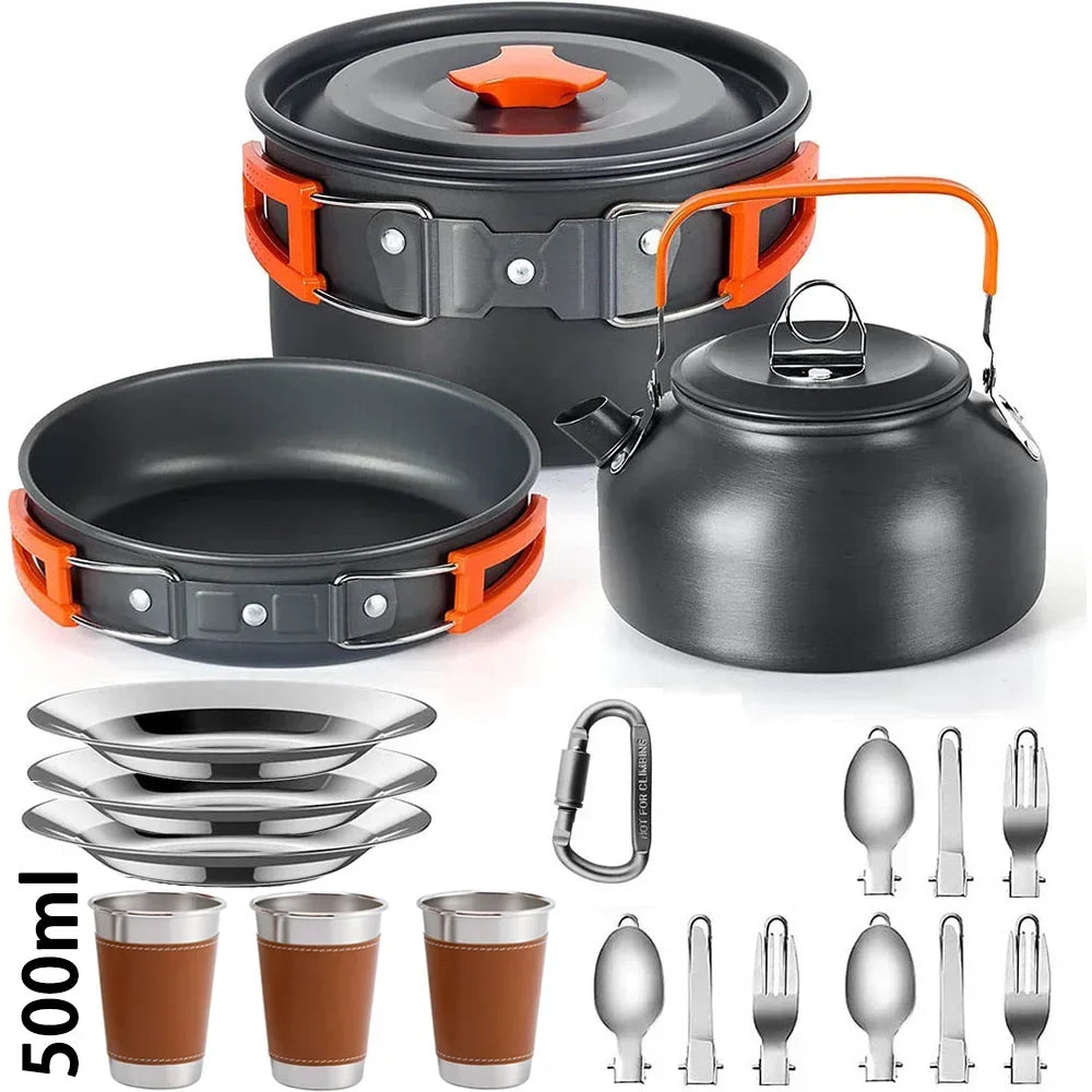 2-3 Person Non-Stick Camping Cookware Set, Portable Outdoor Picnic