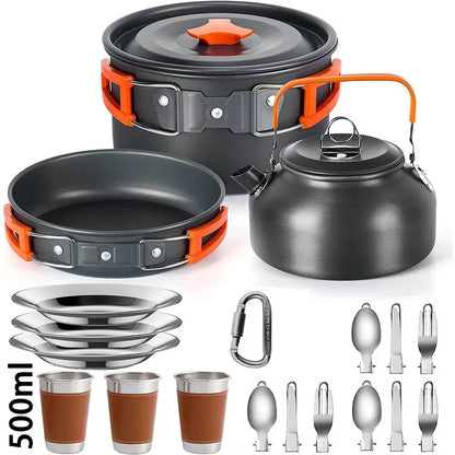 2-3 Person Non-Stick Camping Cookware Set, Portable Outdoor Picnic
