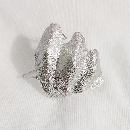 Exaggerated Metal Irregular Pleated Joint Ring for Women Men Exquisite Unique Geometric Texture Adjustable Ring Party Jewelry