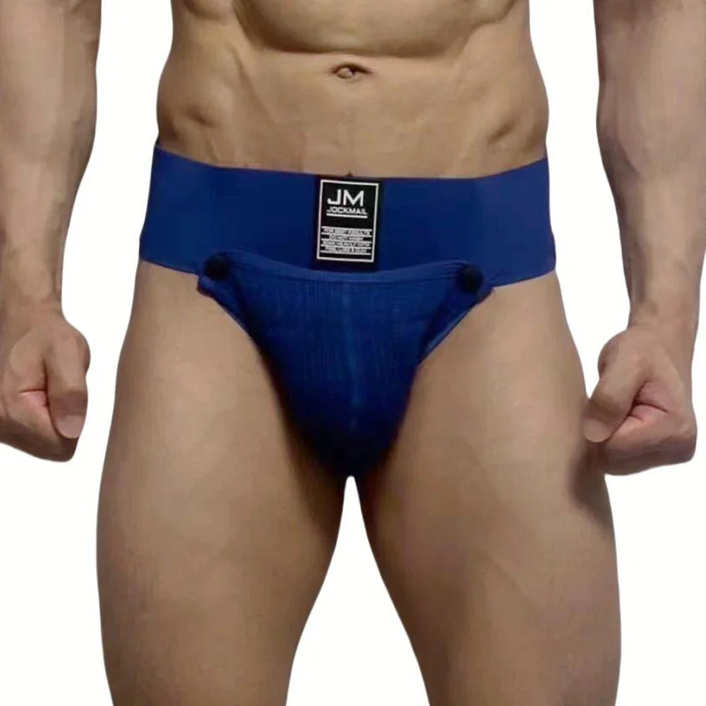 Athletic Supporters Work Out  Men's Underwear Sexy Jockstrap with Woollen Removable Codpiece Big Bulge Pouch Panties Underpants