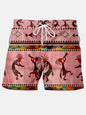 Summer New Men's Shorts Swimming Pants Drawstring Retro Fashion Print Holiday Beach Holiday Hawaiian Micro Elastic Shorts