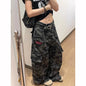 ZHIZOU Autumn Camouflage Baggy Cargo Pants Women High Rise Trousers Straight Wide Leg Oversize Pants Aesthetics Vintage Y2K jean