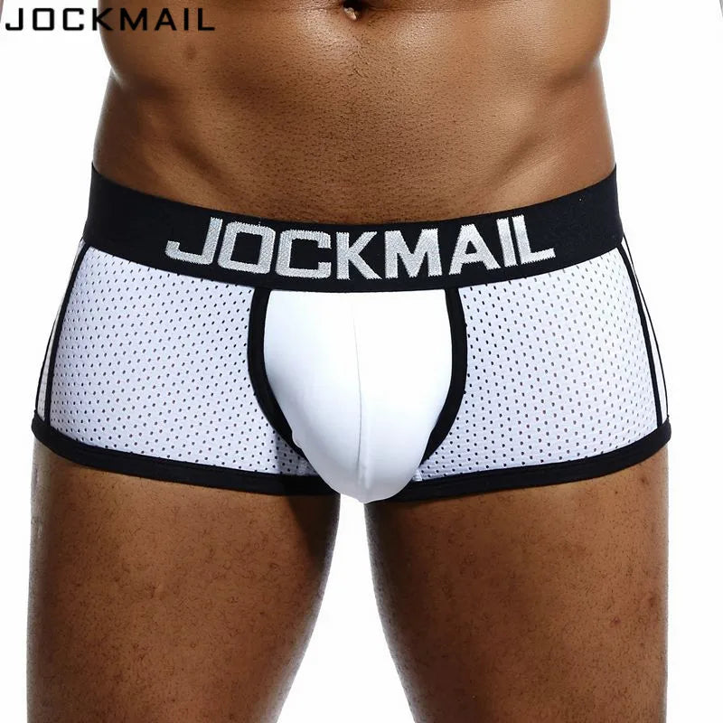 JOCKMAIL 4Pcs Man Underpants Boxershorts Men Boxers Male Breathable Ice Silk Mesh Quick Drying Underwear Men’s Panties Boxer
