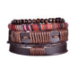 MeMolissa 3/4Pcs/ Set Braided Wrap Leather Bracelet for Men Vintage Life Tree Guitar Wood Beads Fashion Male Bracelets Wristband