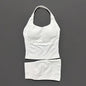 2 Pieces Shorts Yoga Set Women Backless Halter Tops High Waist Seamless Shorts Gym Suit Fitness Sportswear Workout Sets