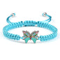 Handmade Braided String Bracelet For Women Blue Butterfly Pendant Adjustable Charm Bracelets&Bangles Fashion Girl Jewelry Gifts