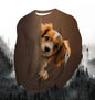 Visual Kitten Fashion Print Men's T-shirt Fashion Long Sleeve T-shirt Casual Round Neck Street Top Loose Pullover Autumn