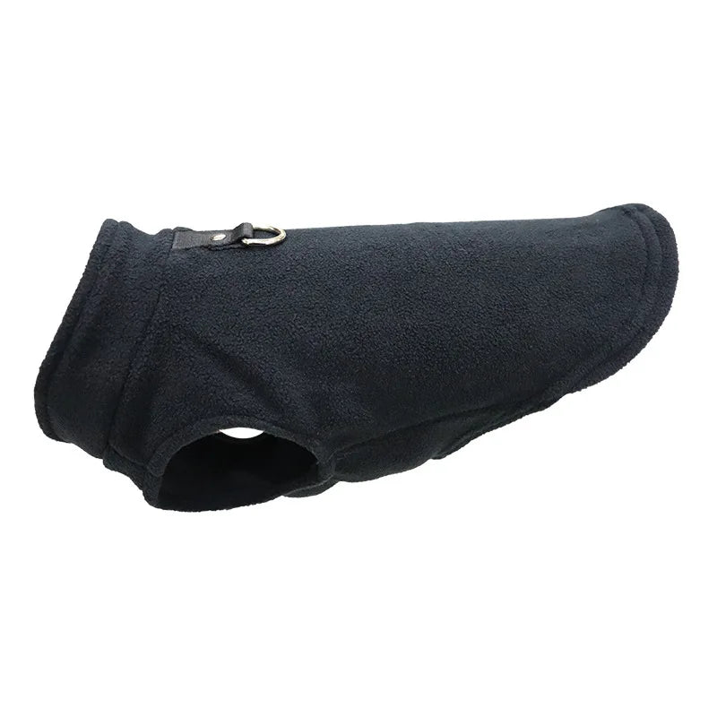 Europe, America, Amazon pet clothes, dog clothes, thickened solid color fleece vest belt, traction pet supplies in stock