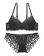 Hollow Lace Floral Sexy lingerie set Bow Padded Push Up women's bra Suitable for Small Busts sexy bras and panties
