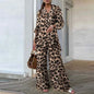 Autumn Fashion Leopard Print Women's Suit Two-Piece Retro Street Print