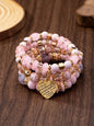 WG Bracelet Stackable Bead Bracelets Ladies Mens Stretch Multilayer Bracelet Set Multicolor Jewelry Earrings Bracelet Set