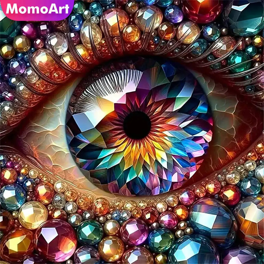 Momoart DIY Diamond Painting Eye Portrait DIY Mosaic New Arrival Full Square Round Diamond Embroidery Handmade Gift
